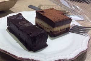 Snickers bar and tiramisu, both excellent! at Food Expert in Zagreb
