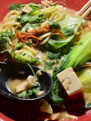 with my added side veggies  at JINYA Ramen Bar in Vancouver