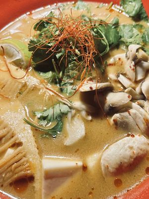 how it came the red fire broth  at JINYA Ramen Bar in Vancouver