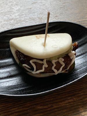 Vegan bun. Arrived almost immediately. Nice. at JINYA Ramen Bar in Vancouver