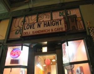 Signage at Love N Haight Deli in San Francisco