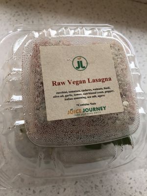 Raw vegan lasagna  at Juice Journey Cafe in Edgewater
