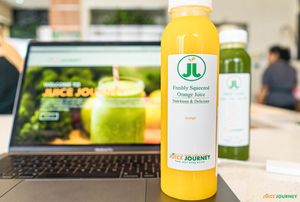 Fresh orange juice while you work! at Juice Journey Cafe in Edgewater