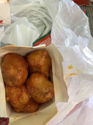 Vegan orange chicken in to go box  at Pots N Woks in Whittier