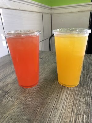 Watermelon lemonade and passion fruit lemonade   at Pots N Woks in Whittier