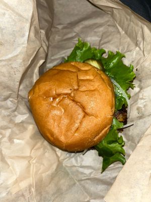 Top image of burger at Dick Mondell's in Gainesville