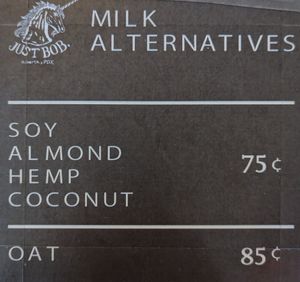 milk alternatives at Just Bob in Portland