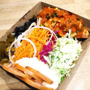 Eggplant moussaka meal at SYD - Sahara Grill - T1 in Mascot