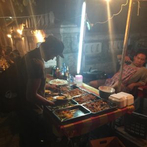 the spread at Hmong Night Market in Luang Prabang