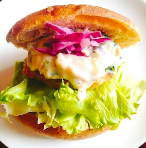 Tofu Burger w/Georgian Cream at Pain de BRUN in Tokyo