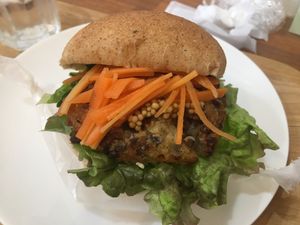 Potato and lentil croquette sandwich at Pain de BRUN in Tokyo