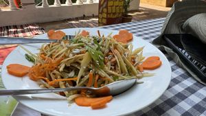 Papaya saladd  at Vegan Casa in Patnem