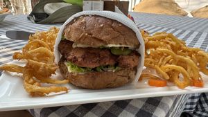 Southern chicken sandwich   at Vegan Casa in Patnem