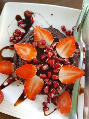 chocolate pancakes at Vegan Casa in Patnem
