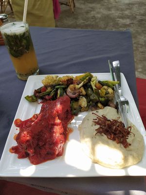 Sausage and mash 😍 at Vegan Casa in Patnem