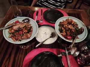 vegan Chicken, Rice and vegan Duck at Jialu in Luzern