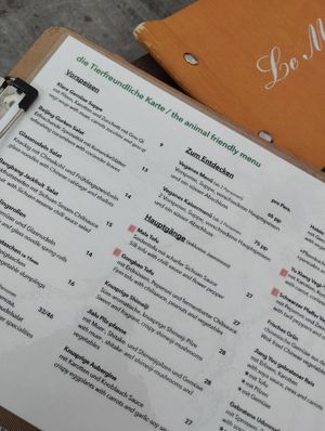 Animal friendly menu at Jialu in Luzern