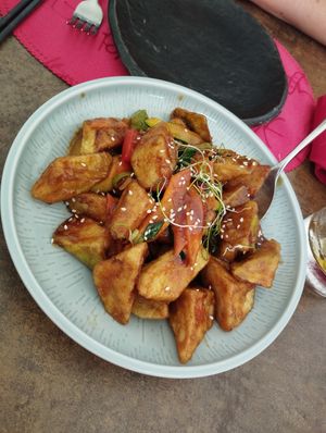 Crispy aubergine at Jialu in Luzern