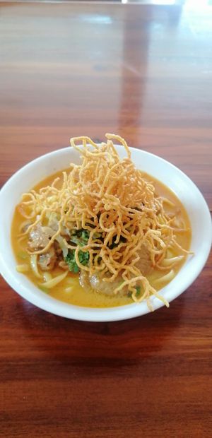 Khao Soi, 45 bhat. Very yummy, but quite spicy at Chew Xin Jai in Pai