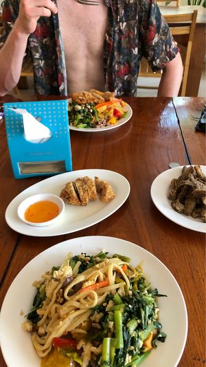 Selections from the buffet at Chew Xin Jai in Pai