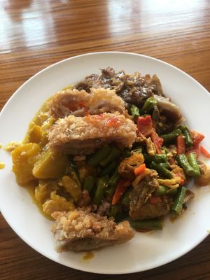 60 baht, point and choose from the buffet. Highly recommend the pumpkin curry at Chew Xin Jai in Pai