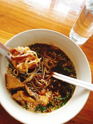 Black soy sauce soup at Chew Xin Jai in Pai