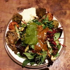 Vegan ans gluten-free Falafel plate  at My Village in North West London