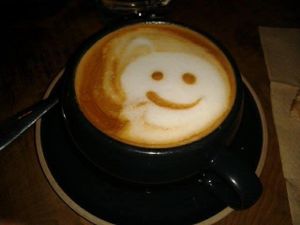 Soya latte at My Village in North West London