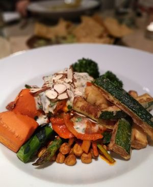 Vegetable and chickpea tagine at Blue Heron Restaurant in Santa Fe