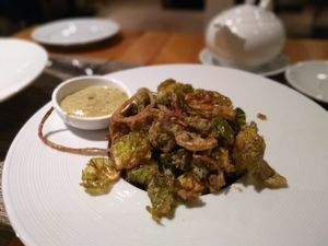 Brussel sprouts at Blue Heron Restaurant in Santa Fe