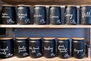 Part of the herbs and spices selection at Oodles and Pinches in Haarlem