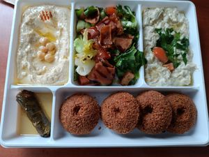 Grande assiette falafel, 25€ at Le Comptoir Syrien in Saint-etienne