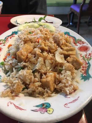 Fried rice with no egg and added tofu.  at The Boiling Bowl in Portland