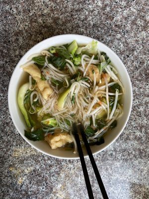 Vegan pho bowl at The Boiling Bowl in Portland