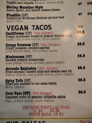 We tried the Crispy Potatoes, Mushrooms, Avocado Explosion and Spicy Tofu tacos. at Nixtaco in Roseville