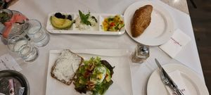 Avocado sandwich and small breakfast at Cafe Fingerlos in Salzburg
