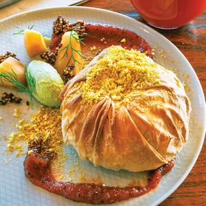 MUSHROOM “EMPANADA” BASTILLA at Naim  in Paddington