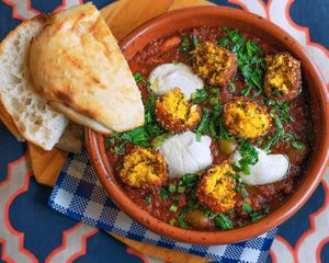 CARROT FALAFEL SHAKSHUKA at Naim  in Paddington