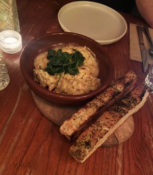 Ricotta & artichoke dip (all vegan)  at Naim  in Paddington