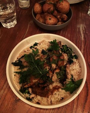 Chicken and lemon rice  at Naim  in Paddington