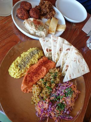Mezze platter with all the extras at Naim  in Paddington