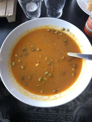 Indian winter soup  at The Soup Company in Vik