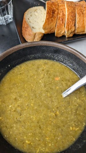 Sweet corn & Spinach vegan at The Soup Company in Vik