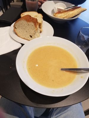 Vegan spiced pumpkin soup. Very good at The Soup Company in Vik
