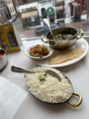 Tofu saag with pickles  at The Maharaja in Cambridge