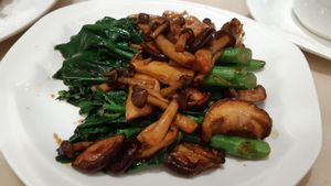 Braised vegetable with mushroom with vegetarian sauce at Canton Paradise in Central Singapore