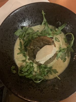 Potato Artichoke Flan with cashew cheese   at The Meets Restaurant in Amsterdam