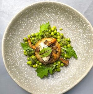 Mushroom flan and cashew cheese at The Meets Restaurant in Amsterdam