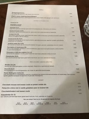 Het menu eind mei 2023  at The Meets Restaurant in Amsterdam