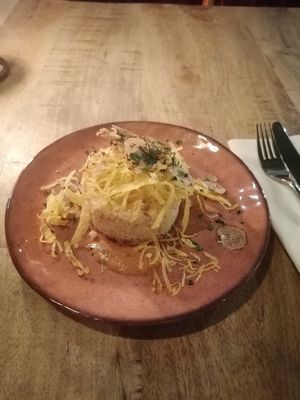 Cauliflower with crispy potato and truffles at The Meets Restaurant in Amsterdam